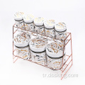 Plastik ahşap baharat toptan mutfak 6 adet cam kavanozlar cam baharat kavanozu 150ml